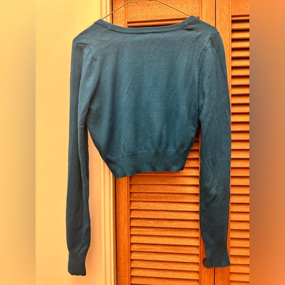 Talula Babaton blue cropped cardigan sweater Size Small - Picture 2 of 7